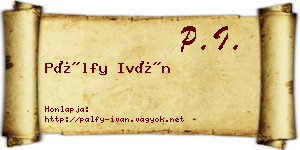 Pálfy Iván névjegykártya